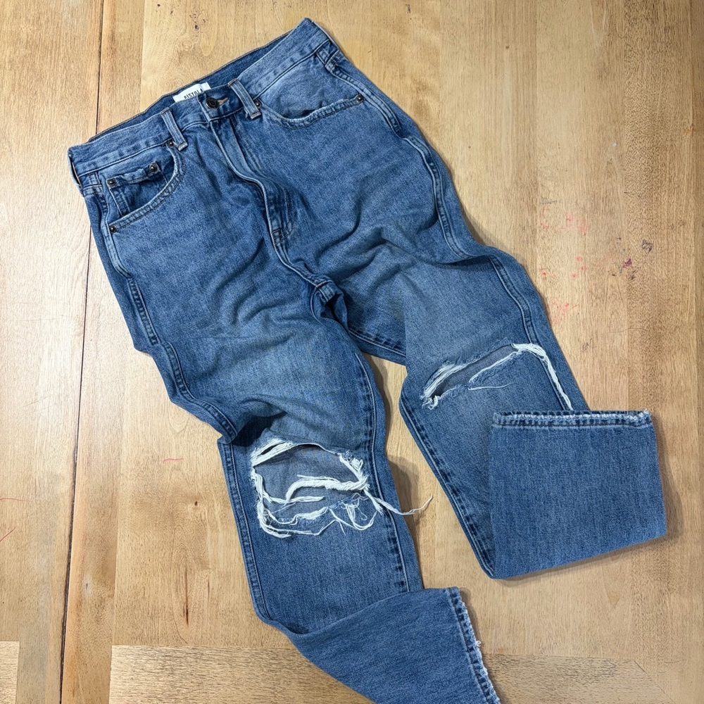 Pistola Women’s  Distressed Blue Straight Jeans